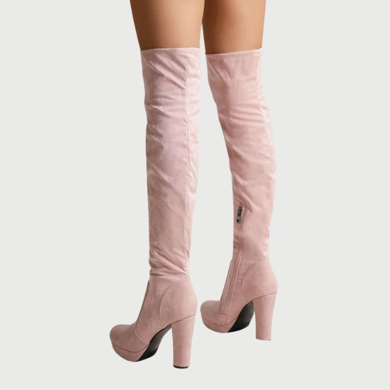 Damen Overknee Stiefel Hohe | Blockabsatz