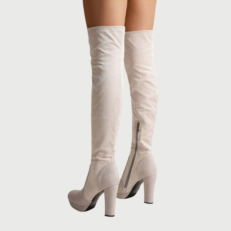 Damen Overknee Stiefel Hohe | Blockabsatz