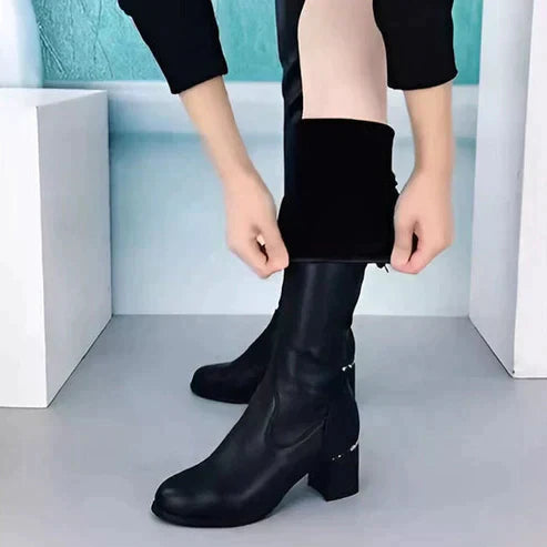 Damen Overknee Stiefel Mit Blockabsatz | Elegant