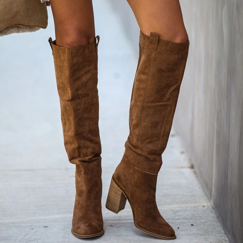 Damen Overknee Stiefel Mit Blockabsatz | Hohe