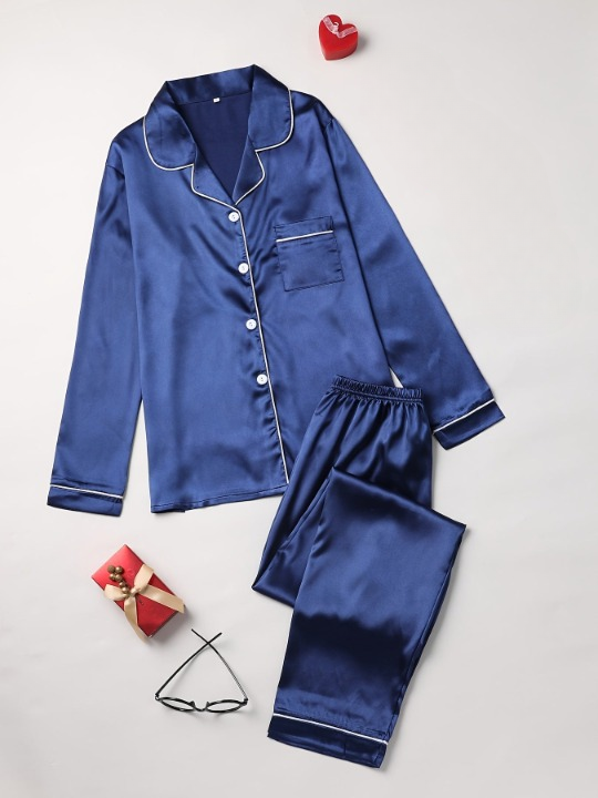 Damen Pyjama Mit Hose Und Oberteil | Elegant