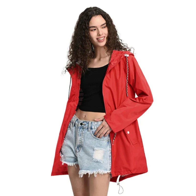 Damen Regenjacke Kapuze | Übergangs