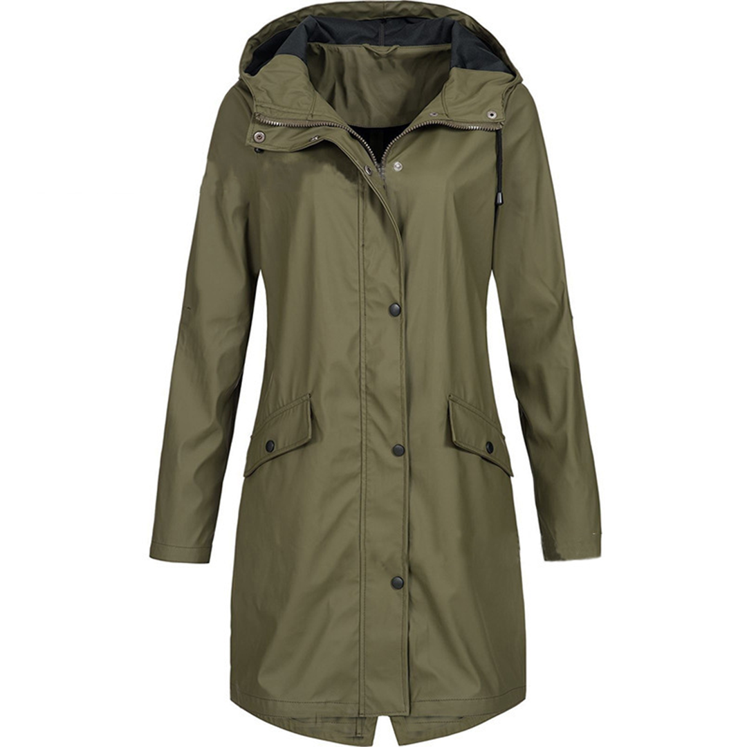 Damen Regenjacke Lang | Kapuze