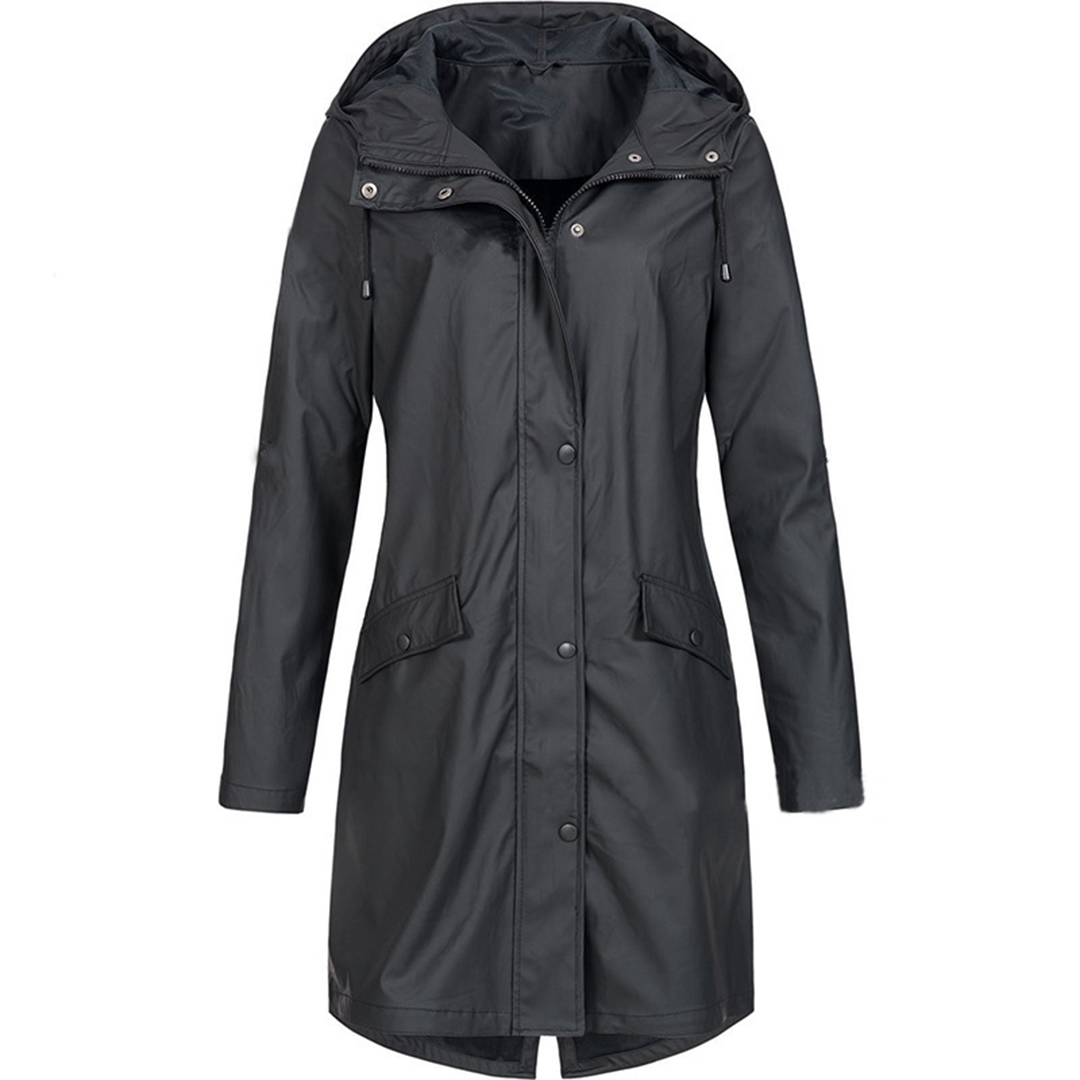 Damen Regenjacke Lang | Kapuze
