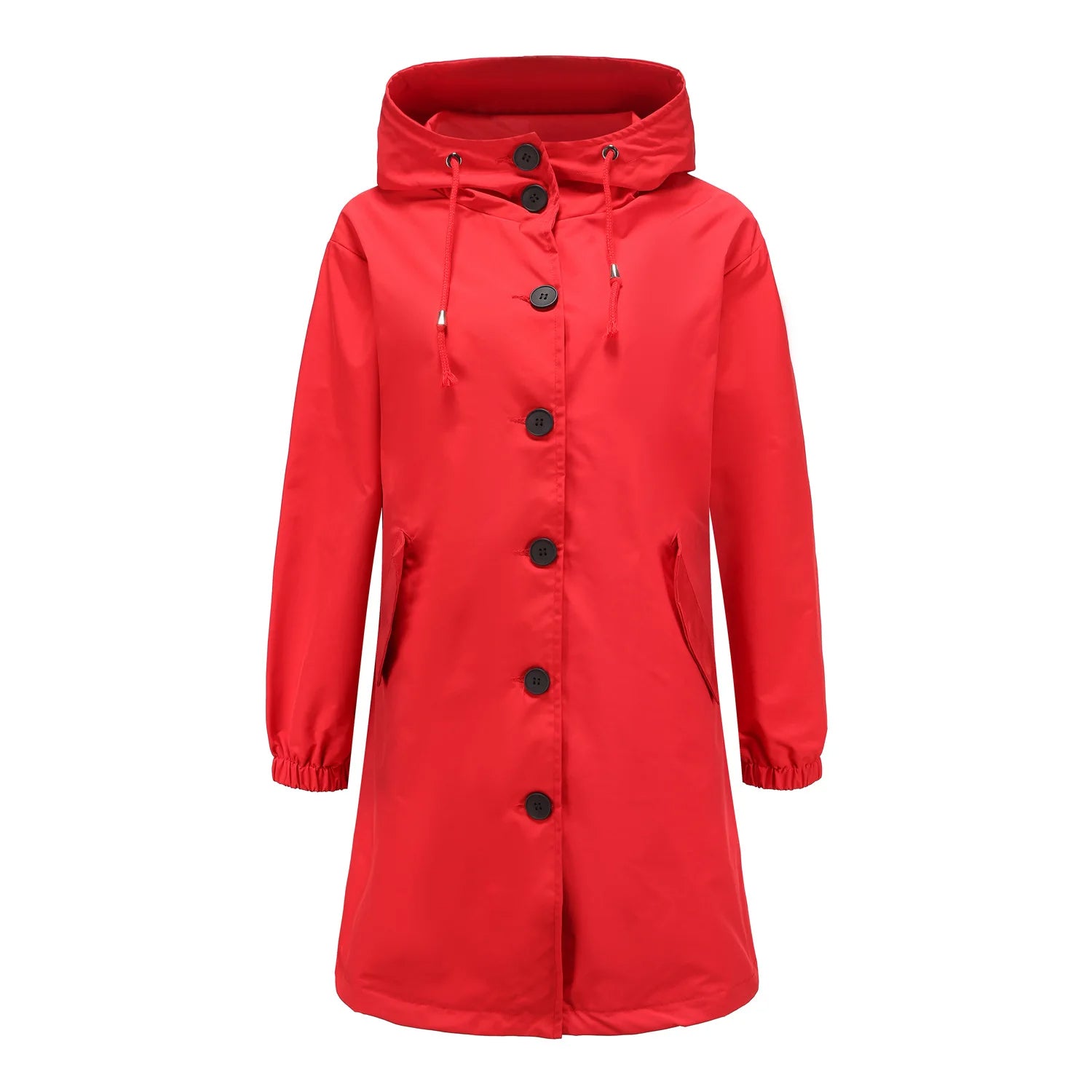 Damen Regenmantel Mit Kapuze Und Knöpfen | Übergangsjacke