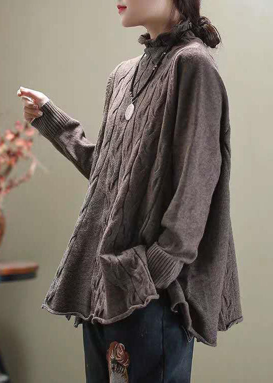 Damen Rollkragenpullover Mit Strickmuster | Langarm