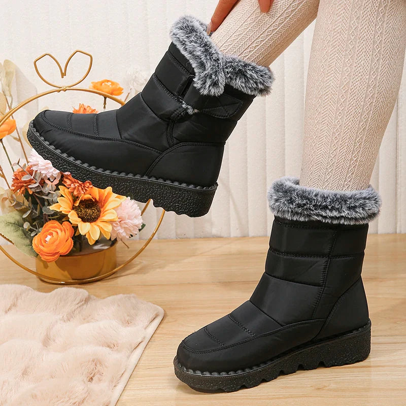 Damen Schneeschuhe Hohe Stiefel Mit Profilsohle | Gefüttert