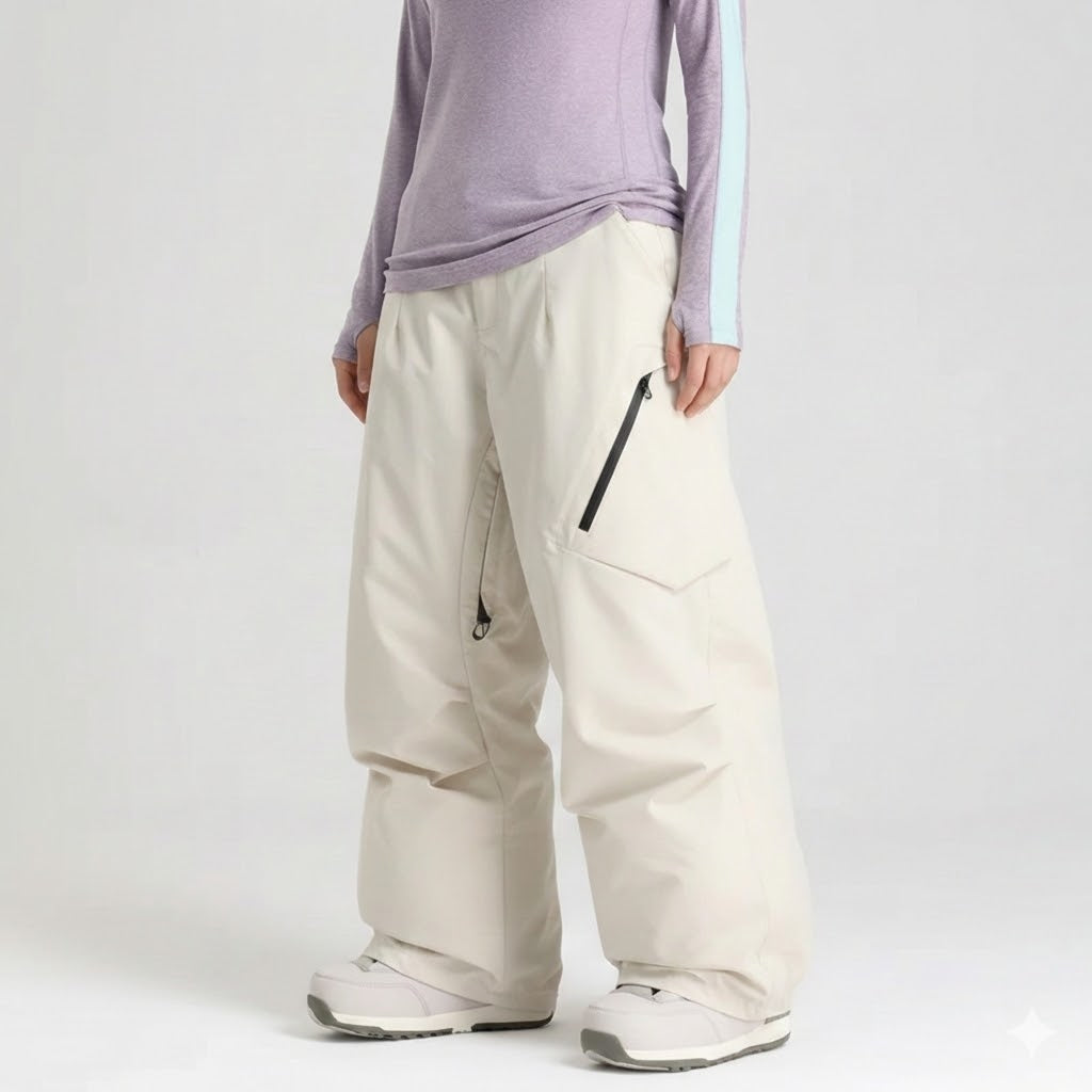 Pantaloni da sci donna con gambe larghe e cerniere | Sportivi