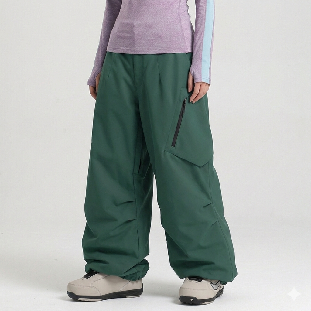 Pantaloni da sci donna con gambe larghe e cerniere | Sportivi