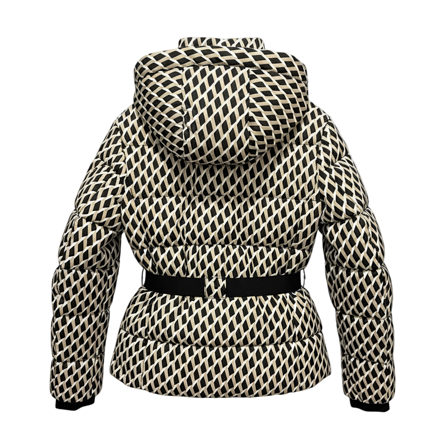 Damen Stepp Skijacke Mit Gürtel Und Kapuze | Winter