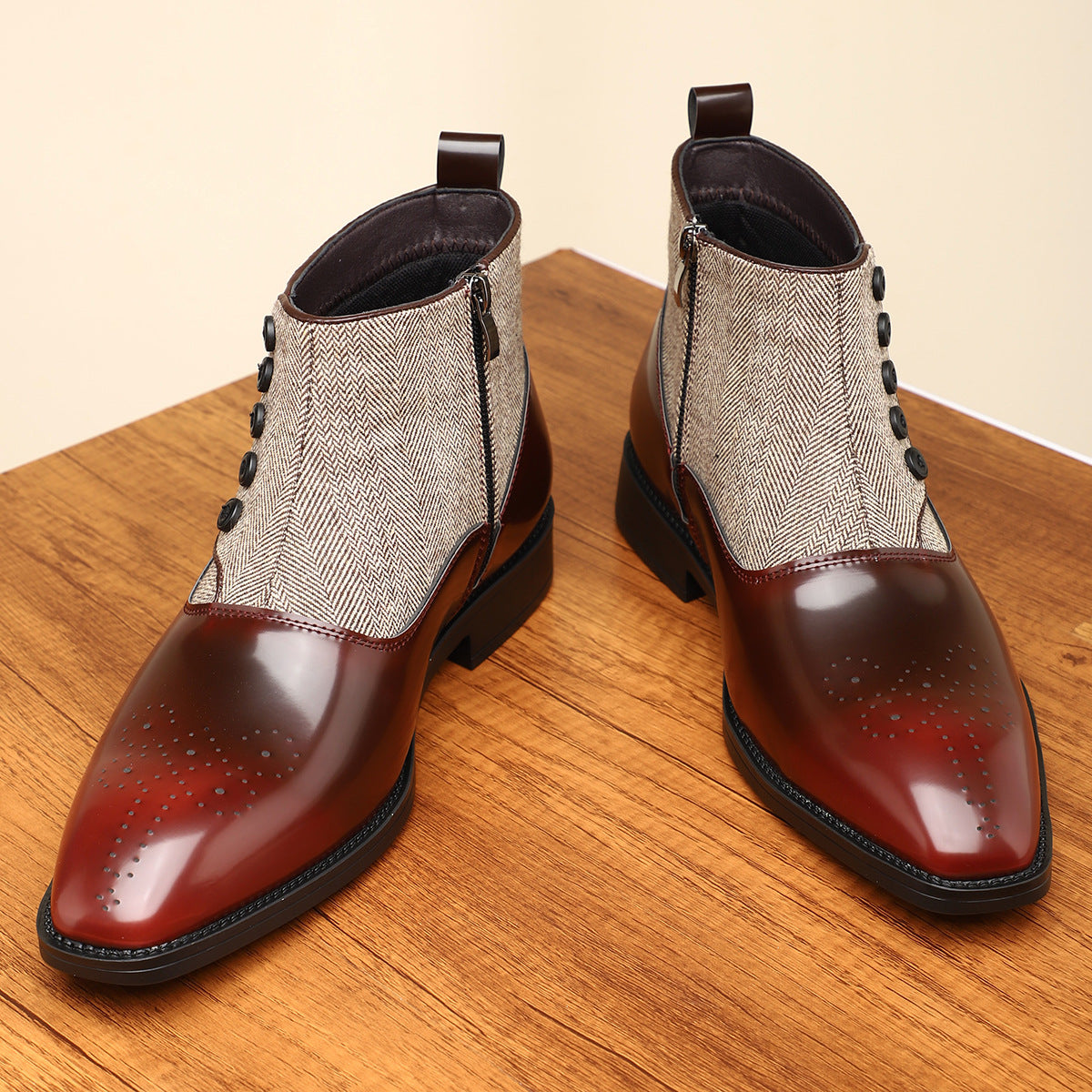 Damen Stiefeletten Zweifarbig | Vintage-Look
