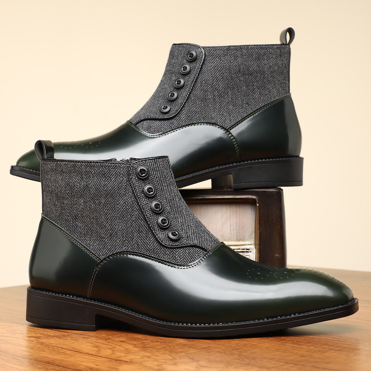 Damen Stiefeletten Zweifarbig | Vintage-Look