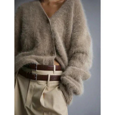 Damen Strickjacke Flauschig Mit Knopfleiste | Warm