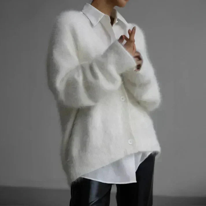 Damen Strickjacke Flauschig Mit Knopfleiste | Warm