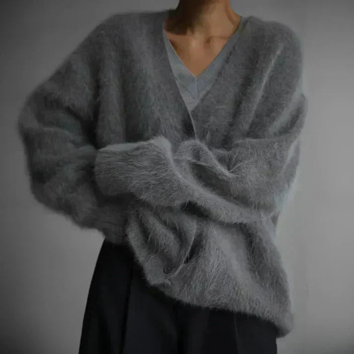 Damen Strickjacke Flauschig Mit Knopfleiste | Warm