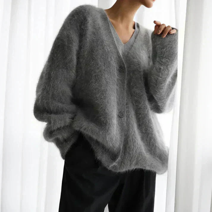 Damen Strickjacke Flauschig Mit Knopfleiste | Warm