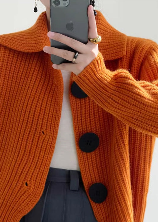 Damen Strickjacke Kurz Mit Großen Knöpfen | Oversize