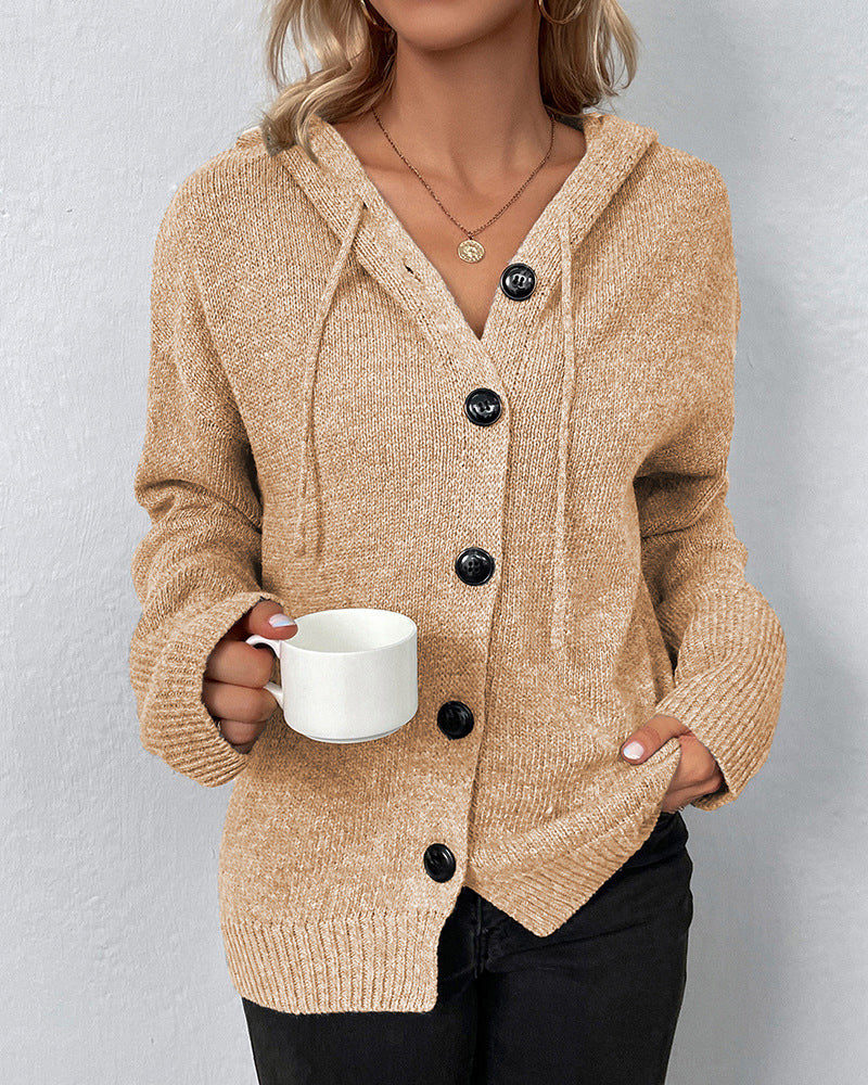Damen Strickjacke Locker Mit Kapuze | Oversize