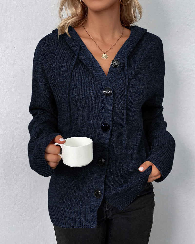 Damen Strickjacke Locker Mit Kapuze | Oversize