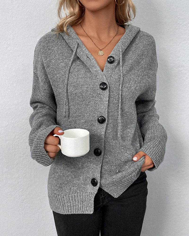 Damen Strickjacke Locker Mit Kapuze | Oversize
