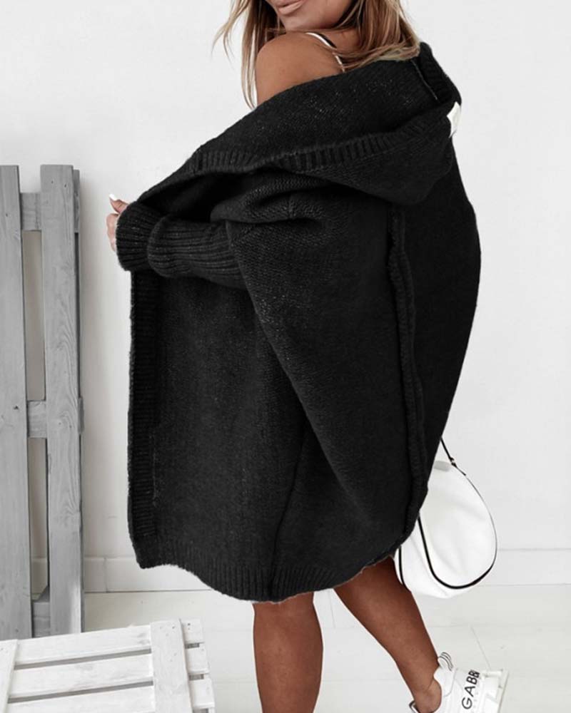 Damen Strickjacke Mit Kapuze | Lang