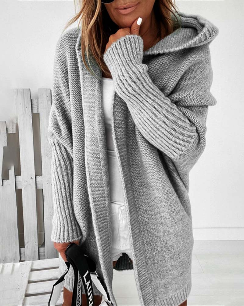 Damen Strickjacke Mit Kapuze | Lang