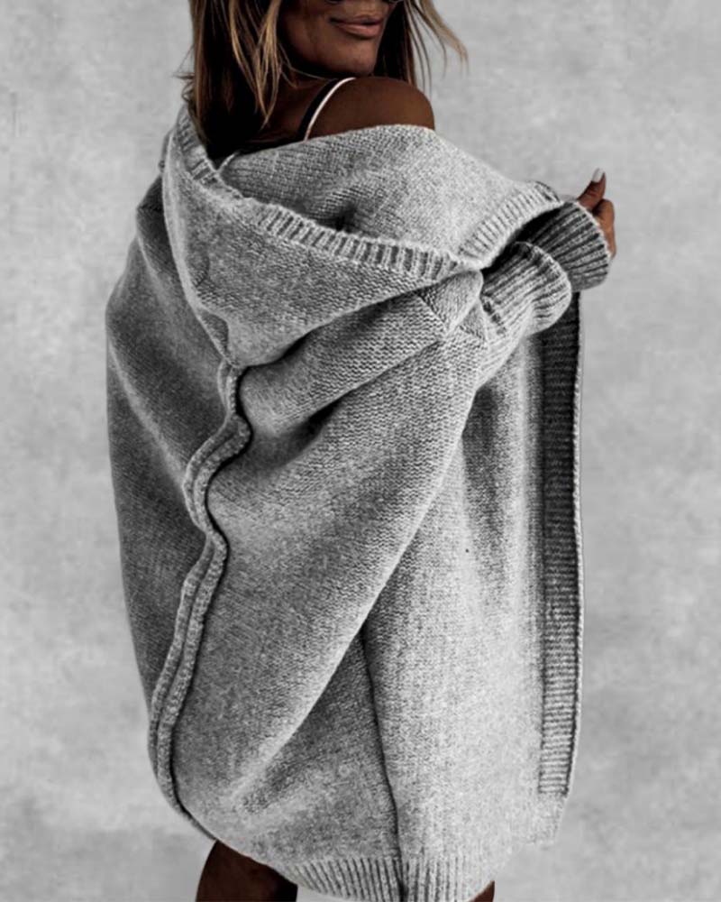 Damen Strickjacke Mit Kapuze | Lang