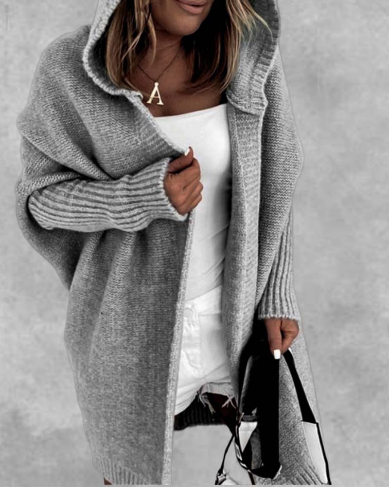Damen Strickjacke Mit Kapuze | Lang