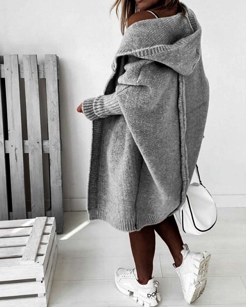 Damen Strickjacke Mit Kapuze | Lang