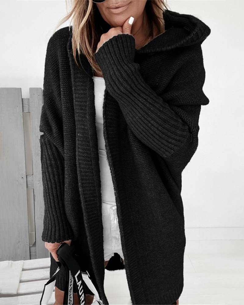 Damen Strickjacke Mit Kapuze | Lang