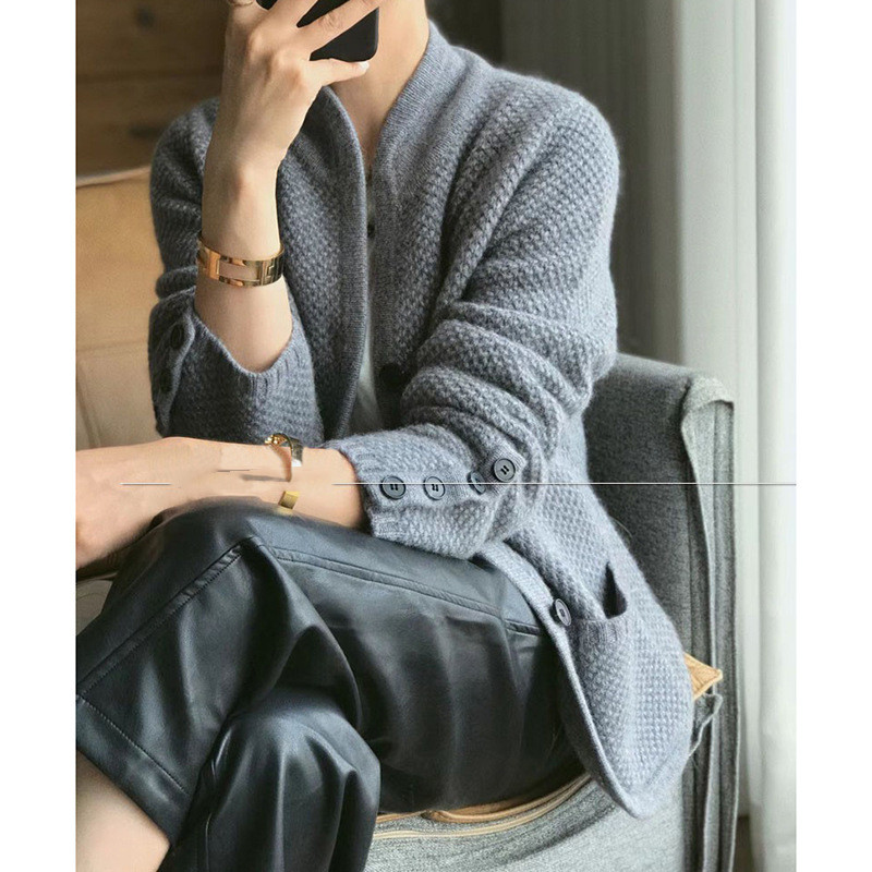 Damen Strickjacke Mit Knöpfen & Feiner Struktur | Klassisch