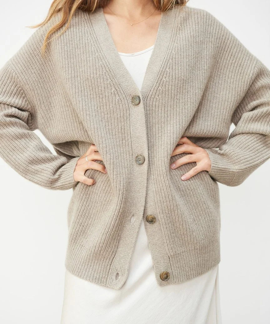 Damen Strickjacke Mit V-Ausschnitt Und Knopfleiste | Oversize