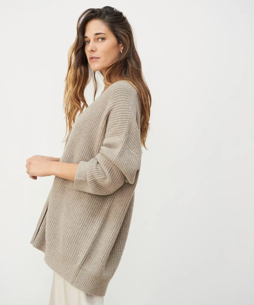 Damen Strickjacke Mit V-Ausschnitt Und Knopfleiste | Oversize