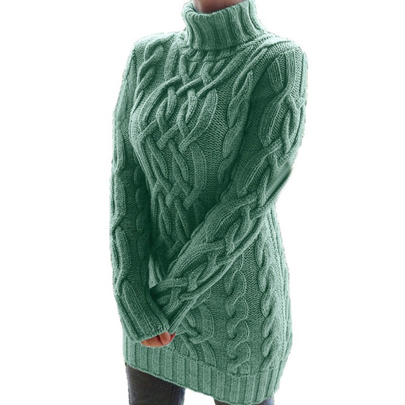 Damen Strickkleid Mit Rollkragen Langarm | Kurz