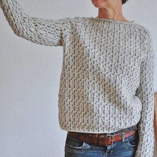 Damen Strickpullover Mit Langem Arm Und Muster | Grobstrick