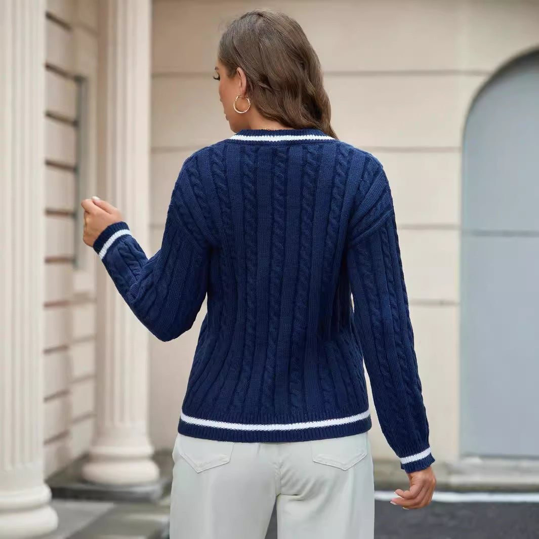 Damen Strickpullover Mit V Ausschnitt | Lang