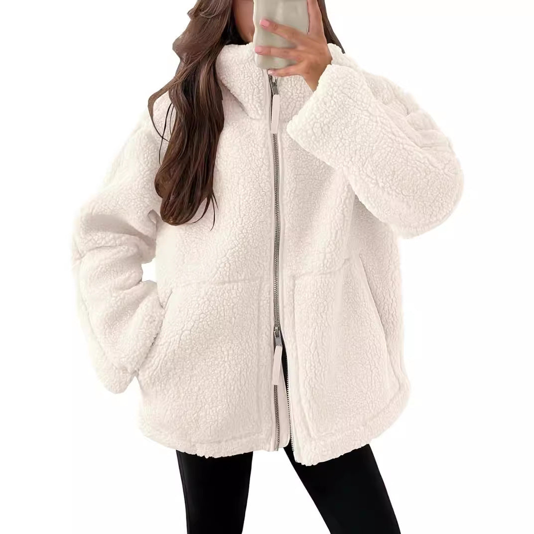 Damen Teddy Fleecejacke Mit Reißverschluss | Warm