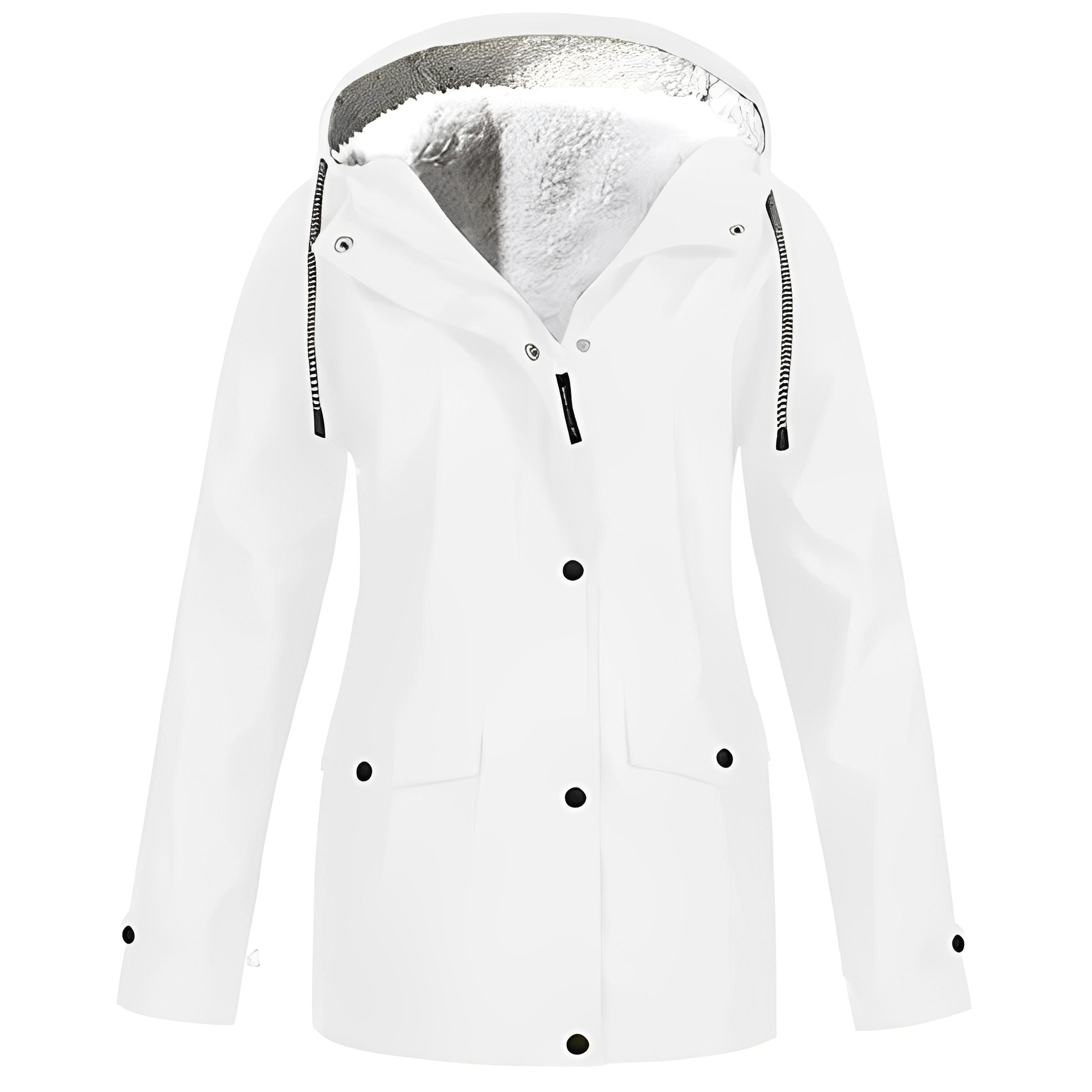 Damen Übergangsjacke Mit Kapuze Und Fleecefutter | Warm