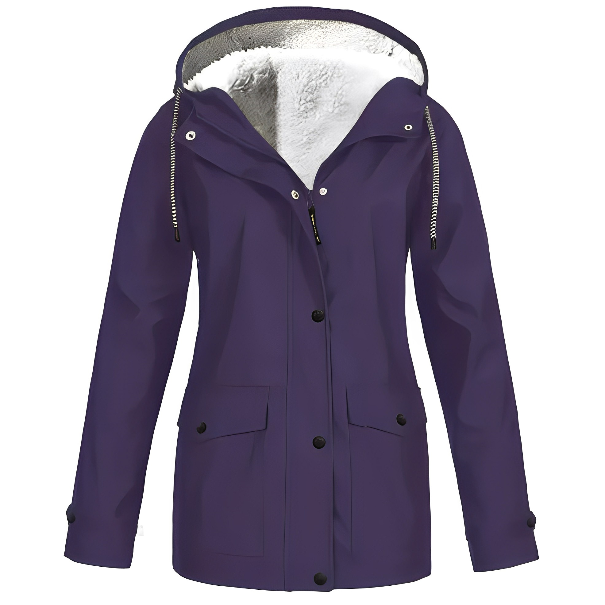 Damen Übergangsjacke Mit Kapuze Und Fleecefutter | Warm