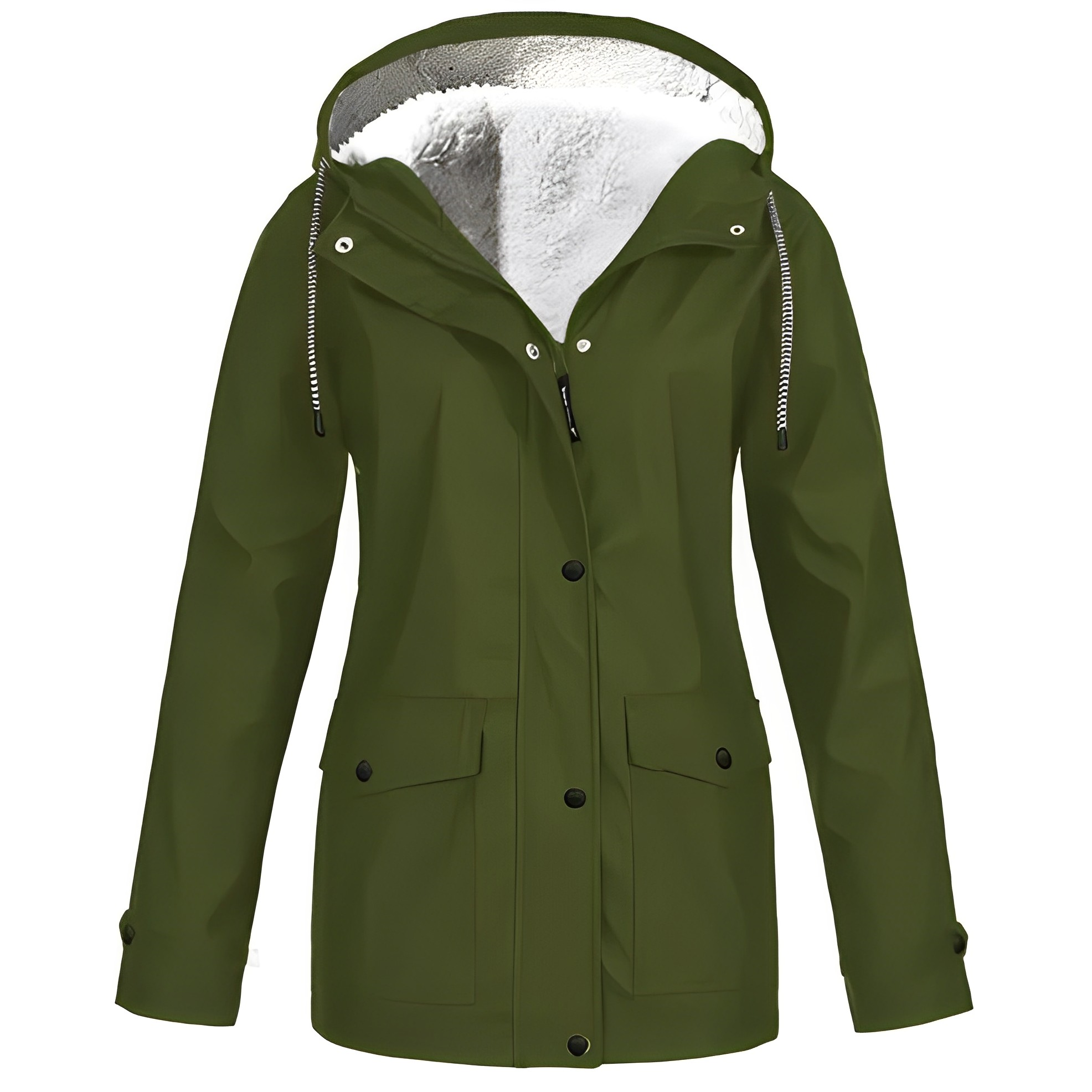 Damen Übergangsjacke Mit Kapuze Und Fleecefutter | Warm
