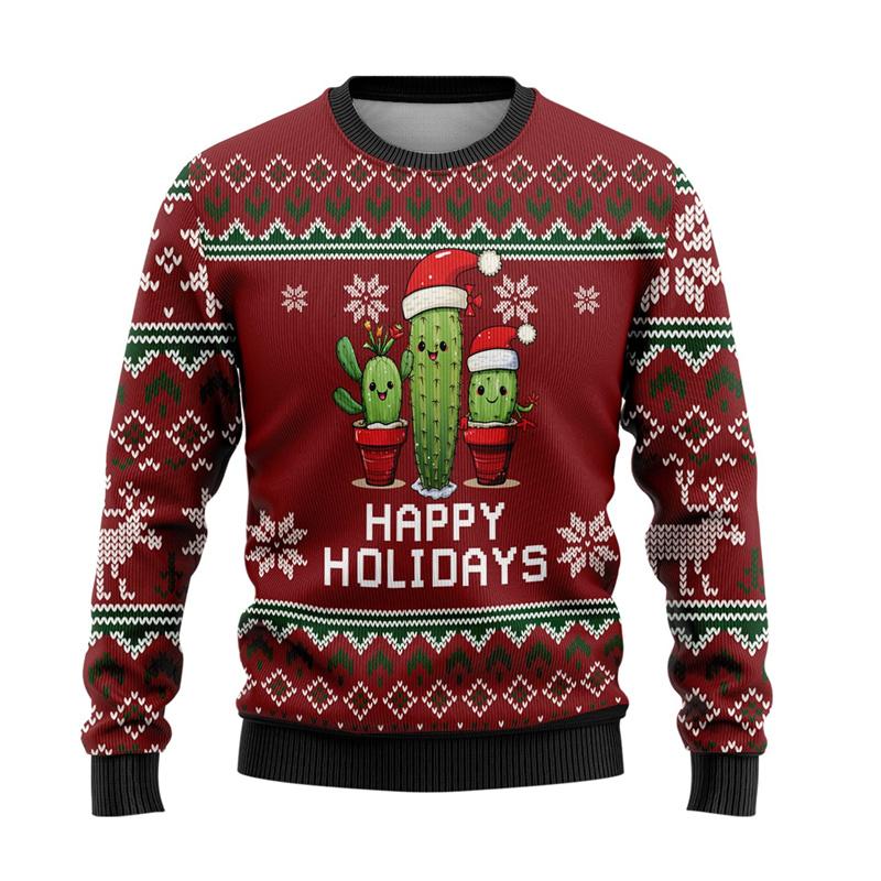 Damen Ugly Christmas Pullover Lustig Bedruckt | Hunde & Weihnachts Design