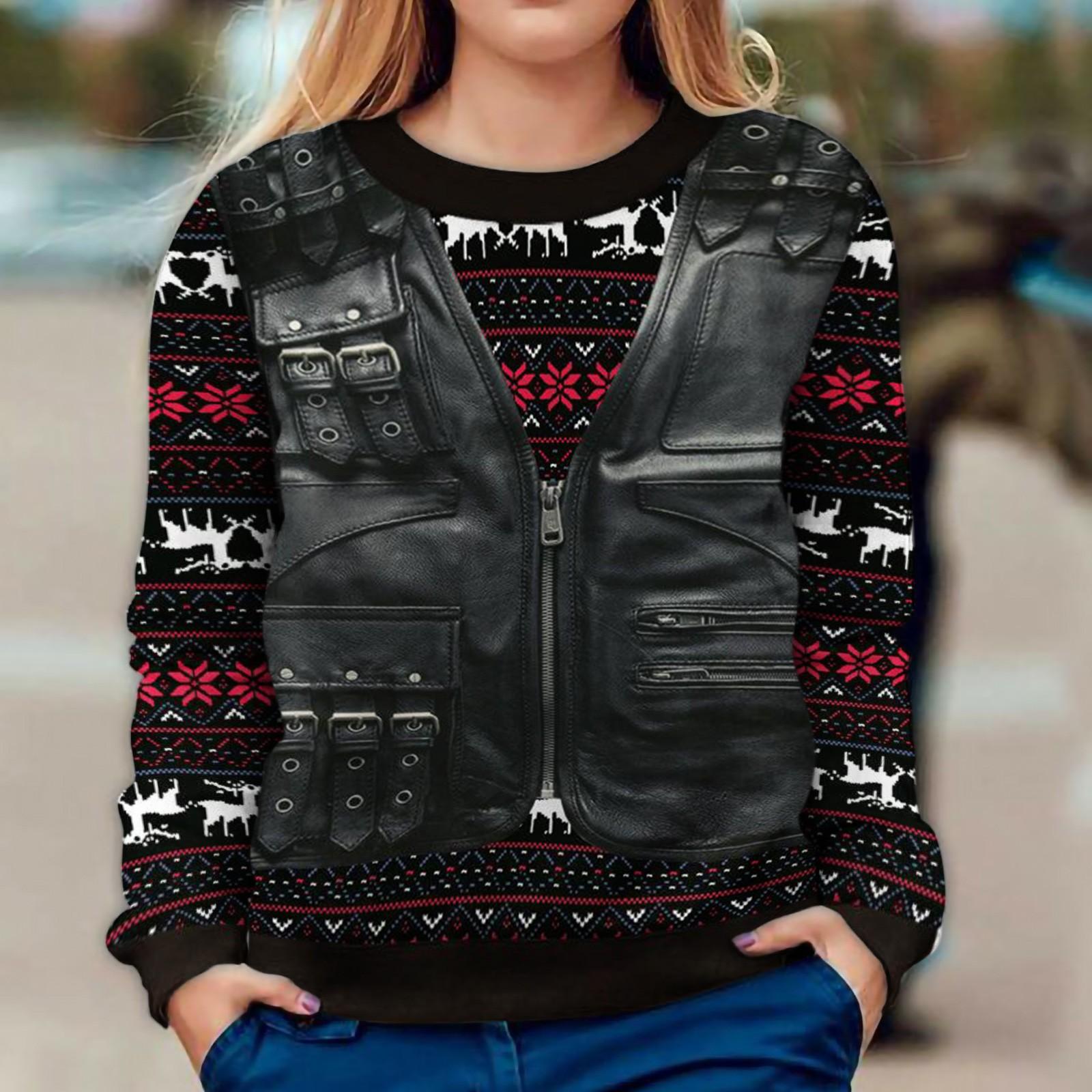 Damen Ugly Christmas Pullover Lustig Bedruckt | Weihnachtskostüm