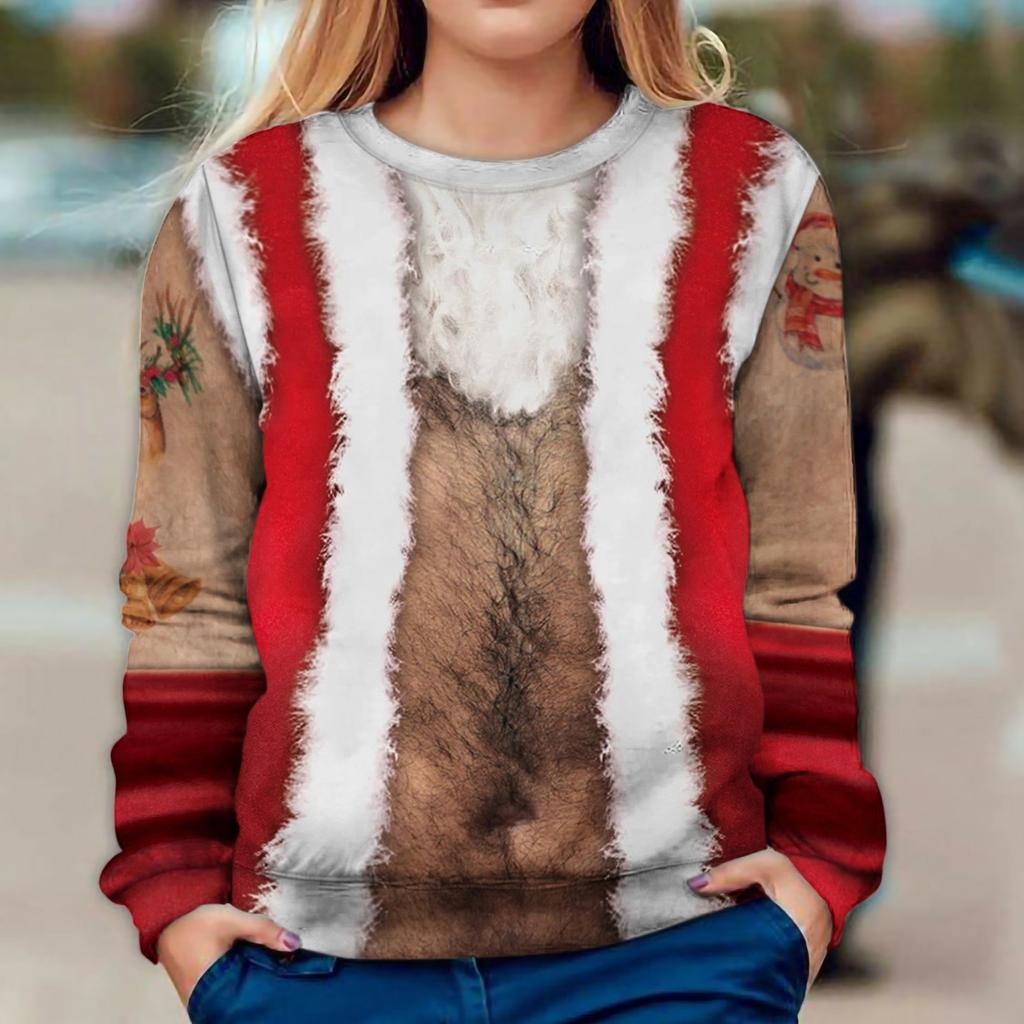 Damen Ugly Christmas Pullover Lustig Bedruckt | Weihnachtskostüm