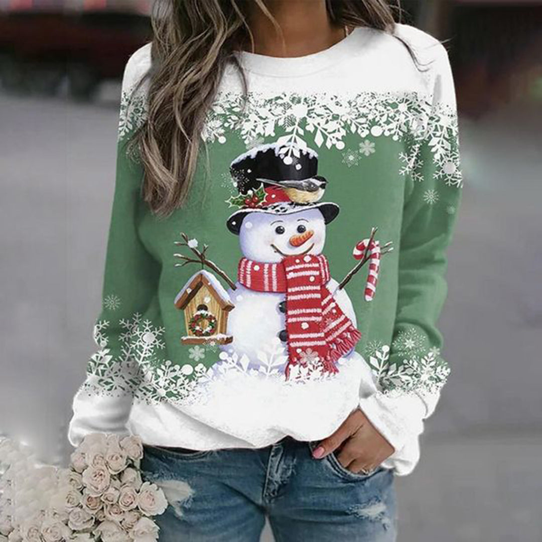 Damen Ugly Christmas Pullover Mit Schneemann Motiv | Warm