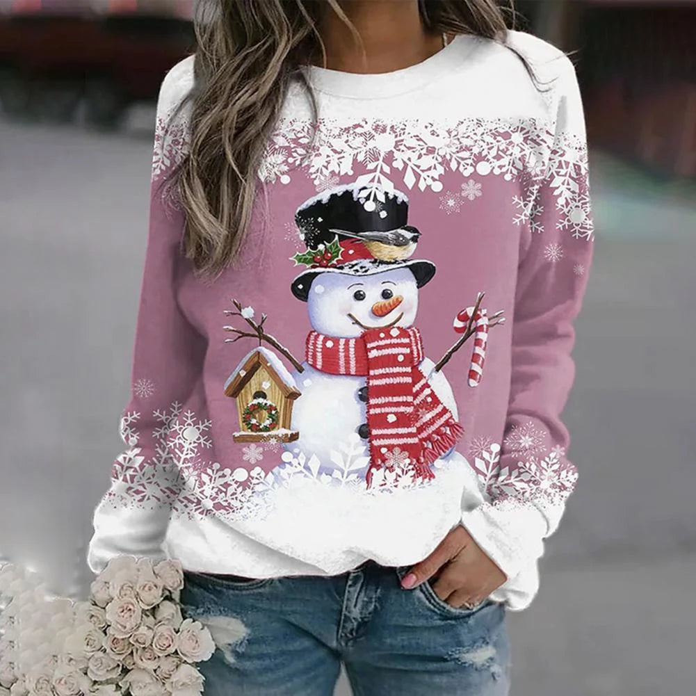Damen Ugly Christmas Pullover Mit Schneemann Motiv | Warm