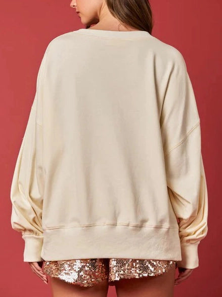 Damen Weihnachtspullover Mit Schleifen | Oversize