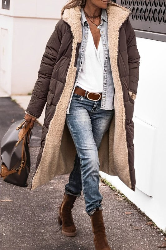 Damen Winterjacke Mantel Gefüttert | Lang & Warm