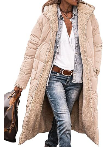 Damen Winterjacke Mantel Gefüttert | Lang & Warm
