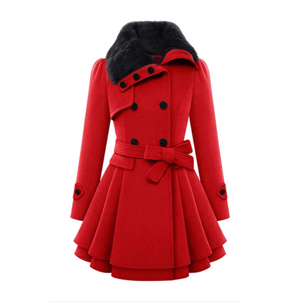 Damen Winterjacke Mit Gürtel & Fellfutter | Warm