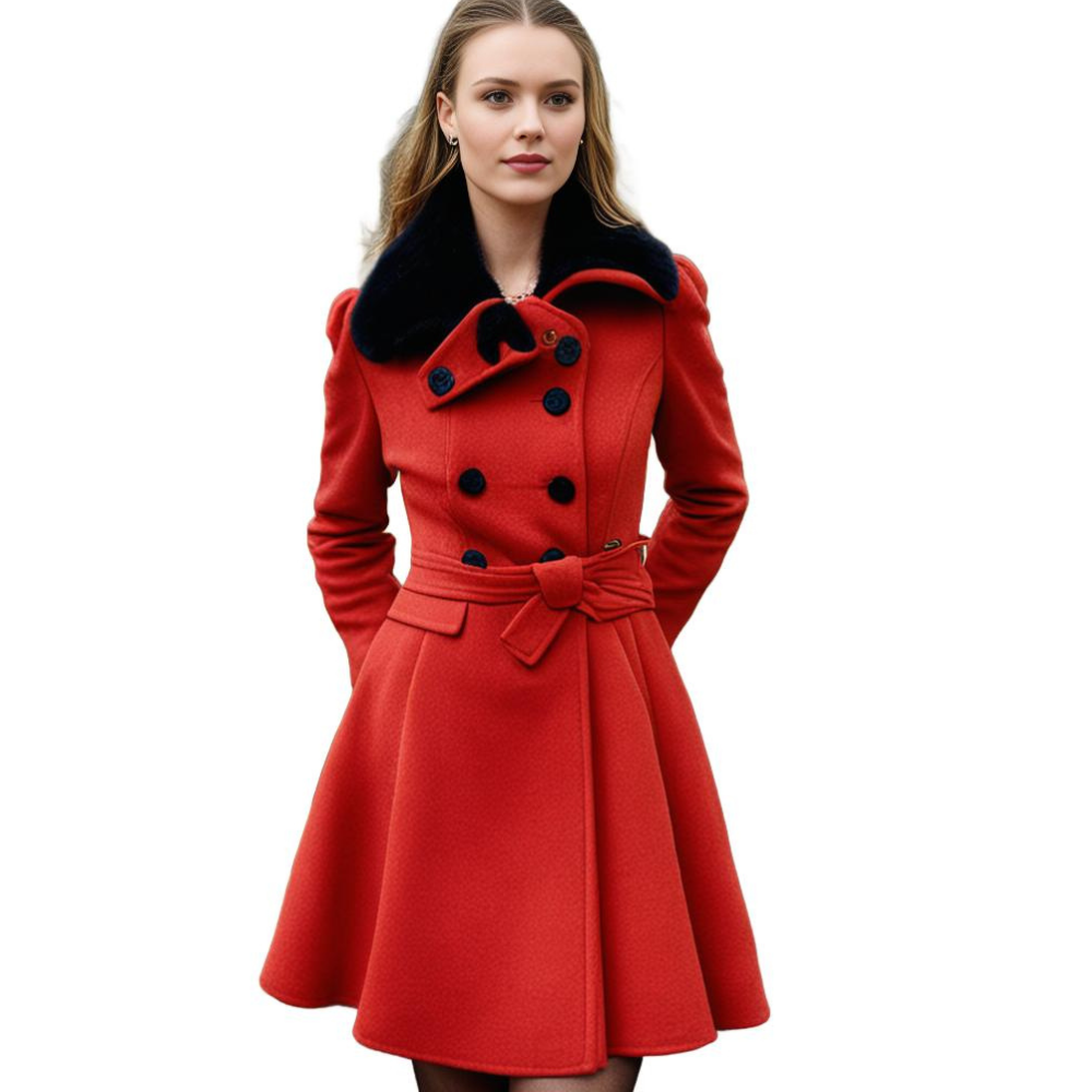 Damen Winterjacke Mit Gürtel & Fellfutter | Warm